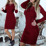 Knitted Sweater Stretchy Winter Dress - ExquisiteElla